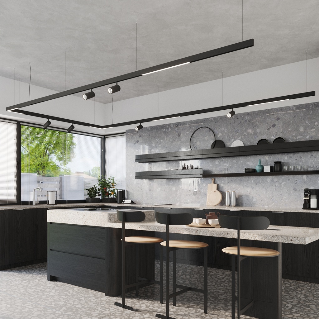 Illuminazione a binario magnetico 48V a soffitto — 24 punti luce